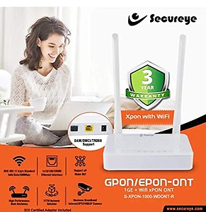 Secureye High Performance Dual Anetenna GPON/EPON-ONT 1GE + WiFi xPON Fibre Solution Router (Made in India) price in India.