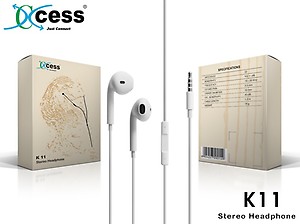 XCCESS K11 Earphones - Earphones for Apple, iPhone 4/4s/5/5s/6/6S iPad with 3.5 mm Jack with Sound Button and Mic price in India.