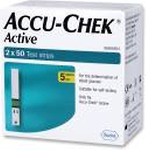 AccuChek Active 100 Sugar Test Strips, (50x2) (Multicolor) price in India.
