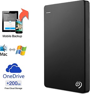 Seagate 1TB Backup Plus Slim Portable External Hard Drive (Red) price in India.