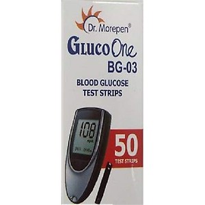 Dr. Morepen GlucoOne BG 03 Test Strips, Pack of 50 (No Glucometer) price in India.