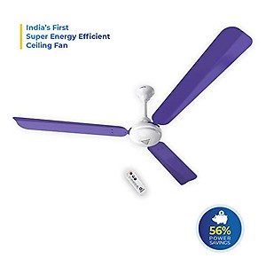 Superfan Super V1 56&quot; Super Energy Efficient 40W BLDC Ceiling Fan - 5 Star Rated 1400 mm BLDC Motor with Remote 3 Blade Ceiling Fan  (Black, Pack of 1) price in India.