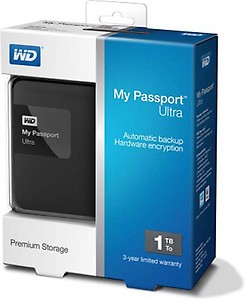 WD My Passport Ultra 1TB Portable External Hard drive (Blue) price in India.