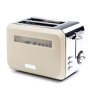 Haden Boston Cream Pyramid 2-Slice Toaster with Variable Browning Control, Removable Crumb Tray, Defrost & Reheat Functions - Sleek Retro Design price in India.