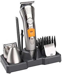 Kemei KM-580-A Trimmer 45 min Runtime 4 Length Settings  (Silver) price in .