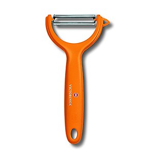 Victorinox Stainless Steel Peeler, Swiss Classic" Serrated/Wavy Edge Multipupose Peeler for Professional and Household Kitchen, Orange, Swiss Made price in India.