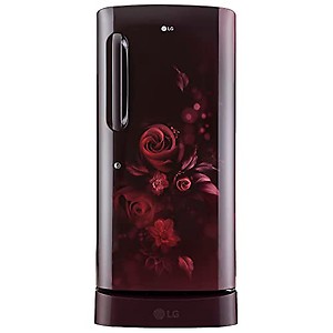 LG 215 L 3 Star Direct-Cool Single Door Refrigerator (GL-D221ASED, Scarlet Euphoria, Base stand with drawer & Fast Ice Making)