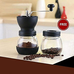ELECTROPRIME 1X(Manual Coffee Grinder with Ceramic Burrs, Hand Coffee Mill with Two Glas F7U1 price in .