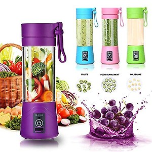PRAMUKH FASHION 4 Blades Portable Rechargeable USB Juicer Bottle Blender with Charging Cable (400 ml, Multicolour) price in India.