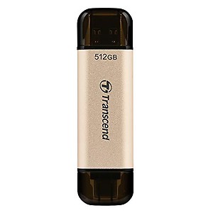 Transcend JetFlash 930C 512GB USB Type C 3.2 Gen 1 (USB 5Gbps) Flash Drive, High Performance & High Endurance Pen Drive, Read/Write - up to 420 MB/s & 400 MB/s, 5 Yrs. Warranty, Gold (TS512GJF930C) price in India.