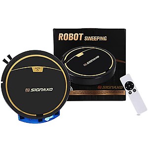 SIGNAXO RS300 3 in 1 Robotic Vacuum Cleaner - Sweeps, Mops and Disinfects with Dry Suction + Mop + UV Action (Sanitization), Remote Control, Suitable for Multiple Floor Types price in India.