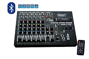 MEDHA PROFESSIONAL 6 CHANNEL STERO ECHO MIXER WITH DIGITAL MEDIA PLAYER, BLUETOOTH price in India.