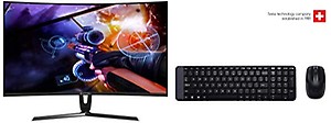AOPEN Acer 27-inch (68.58 cm) FHD Curve Gaming Monitor with VA Panel - 27HC1R (Black) with Logitech MK215 Keyboard Combo price in India.