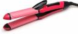 Orvax 2 in 1 Hair Styler- Hair Curler & Hair Straightener Hair Straightener  (Pink) price in .