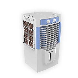 Crompton Ginie Neo Table-Top Personal Air Cooler- 10L; with 4-Way Air Deflection and High Density Honeycomb pads; White & Blue price in India.
