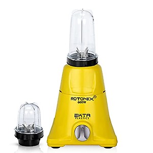 Rotomix 600-watts Mixer Grinder with 2 Bullets Jars (530ML and 350ML) EPMG487,Color Yellow price in India.