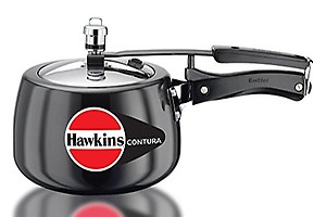 Hawkins Contura Hard Anodised Aluminium Pressure Cooker, 3 Litres, Black price in India.