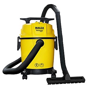 Inalsa Vacuum Cleaner Homeasy Wd10 With 3 Functions Wet/Dry/Blow|1200W Motor,10L Tank Capacity&1.8M Hose Pipe With Handle Grip (Yellow/Black),10 Liter,Cartridge, 1 Count price in India.