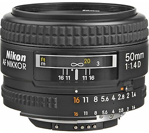 NIKON AF Nikkor 50 mm f/1.4D Standard Prime Lens(Black) price in India.