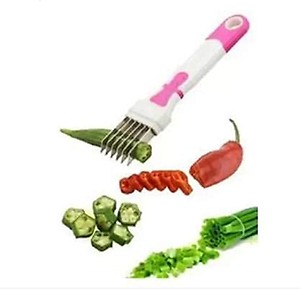 Portible Multi Blade Vegetable and Fruit Cutter Small Size for Cutter with lid (Pack of 1). price in India.