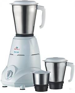 Bajaj Rex Mixer Grinder 500W|Mixie For Kitchen With Nutri-Pro Features|3 SS Mixer Jars For Heavy Duty Grinding|Adjustable Speed Control|Multifunctional Blade System|1 Year Warranty By Bajaj|White price in India.