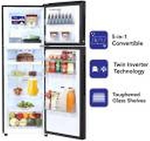 Haier 258 L Frost Free Double Door 3 Star Refrigerator  (Spiral Glass Black, HRF-2783CSG-E) price in India.