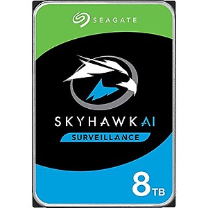 Seagate Skyhawk AI 8TB Video Internal Hard Drive HDD – 3.5 Inch SATA 6Gb/s 256 MB Cache for DVR NVR Security Camera System