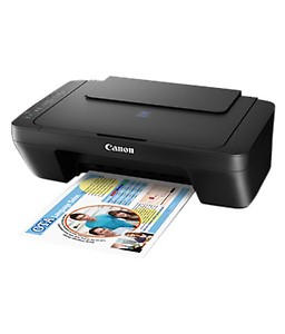 Canon PIXMA E470 Multi-function Color Printer  (White, Ink Cartridge) price in India.