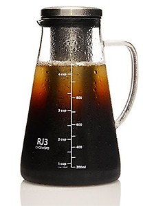 Ovalware RJ3 Airtight Cold Brew Iced Coffee Maker and Tea Infuser with Spout - 1.0L Brewing Glass Carafe with Removable Stainless Steel Filter price in India.