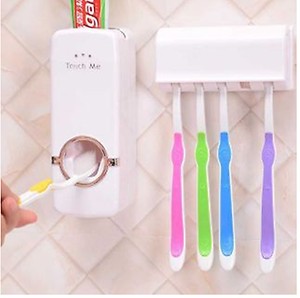 Skycandle Automatic Toothpaste Dispenser And Tooth Brush Holder Set Rs.119 + 25 cashback @shopclues