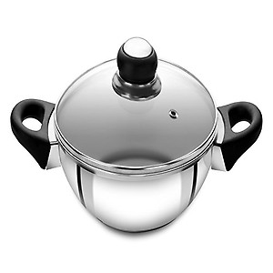 Anjali Fiesta Stainless Steel Kadai with Lid, 1.3 litres, Silver price in India.