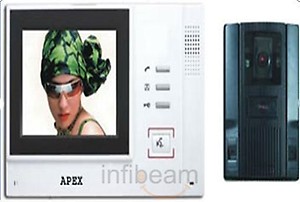 APEX ColourVideo Door Phone with Night Vision with Stainless Steel Pin Hole Camera price in India.