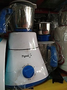 Pigeon by Stovekraft Prime Indigo 550 Watts Juicer Mixer Grinder with 3 Stainless Steel Jars for dry grinding, wet grinding and making chutney, (Model: 12459), Blue, Medium price in India.