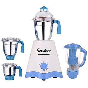 Speedway Red-White Color 750Watts Red-White Color Mixer Juicer Grinder with 3 Jar (1 Juicer Jar without filter, 1 Medium Jar and 1 Chuntey Jar) price in India.
