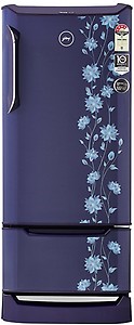 Godrej 225L 4 Star Direct Cool Single Door Refrigerator (RD EDGE DUO 225 PD INV4.2, Erica Blue, Base Stand with Drawer, Inverter Compressor) price in India.