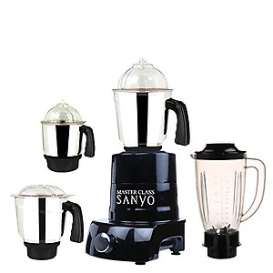 Master Class Sanyo 600 Watts Mixer Grinder with 2 Jar (1 Large Steel Jar, 1 Chutney Jar) - P. Red/Silver price in India.