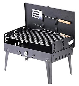 TAGROCK Portable Chrome Plated Briefcase Style Folding Charcoal Barbecue Grill Toaster with Accessories price in India.