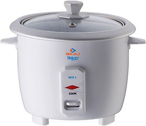 BAJAJ RCX 1 mini Electric Rice Cooker with Steaming Feature  (0.4 L, White) price in India.