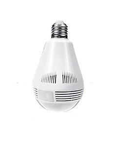 SWEEKAS 360 Degree Wireless Panoramic Bulb 360° IP Camera with Night Vision, Hidden Camera, 2-Way Audio and Micro 128GB SD Card Support - White price in India.