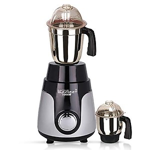 SilentPowerSunmeet Black Silver Color 1000Watts Mixer Grinder with 2 Jar (1 Large Jar and 1 Chutney Jar) MGF20-SPS-759 price in India.