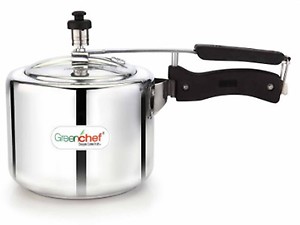 Greenchef Namo Aluminium Outer Lid Pressure Cooker 3 Litres, Silver price in India.