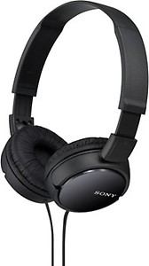 SONY ZX110 Wired without Mic Headset  (Black, On the Ear) price in .